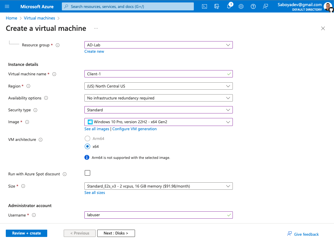 vm windows 10 client